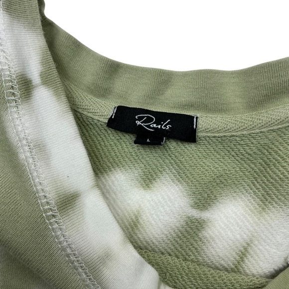 Rails Tie Dye Sweatshirt Theo Sage Green Ivory Cotton Size Large - Picture 3 of 11